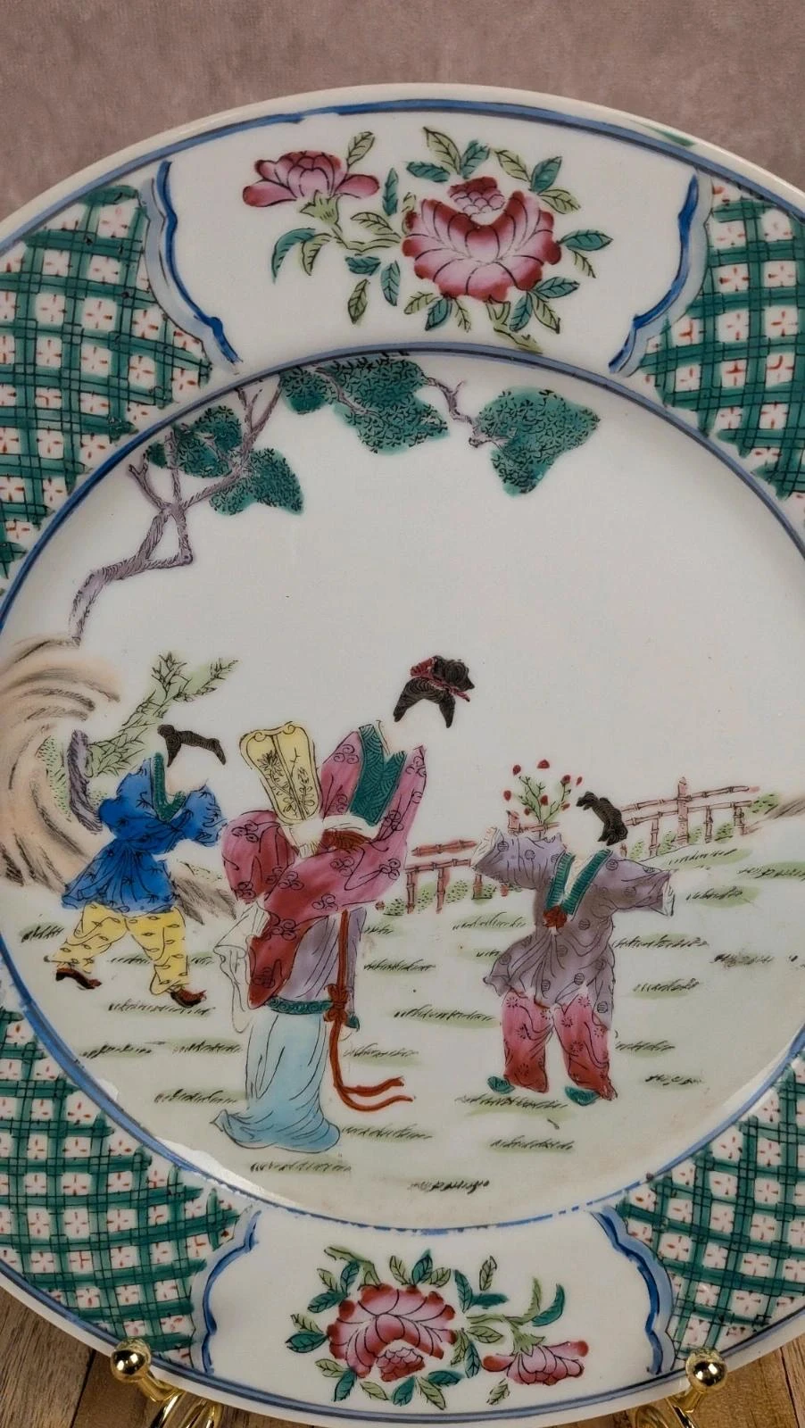 Grande assiette chinoise peinte à la main – photo 3